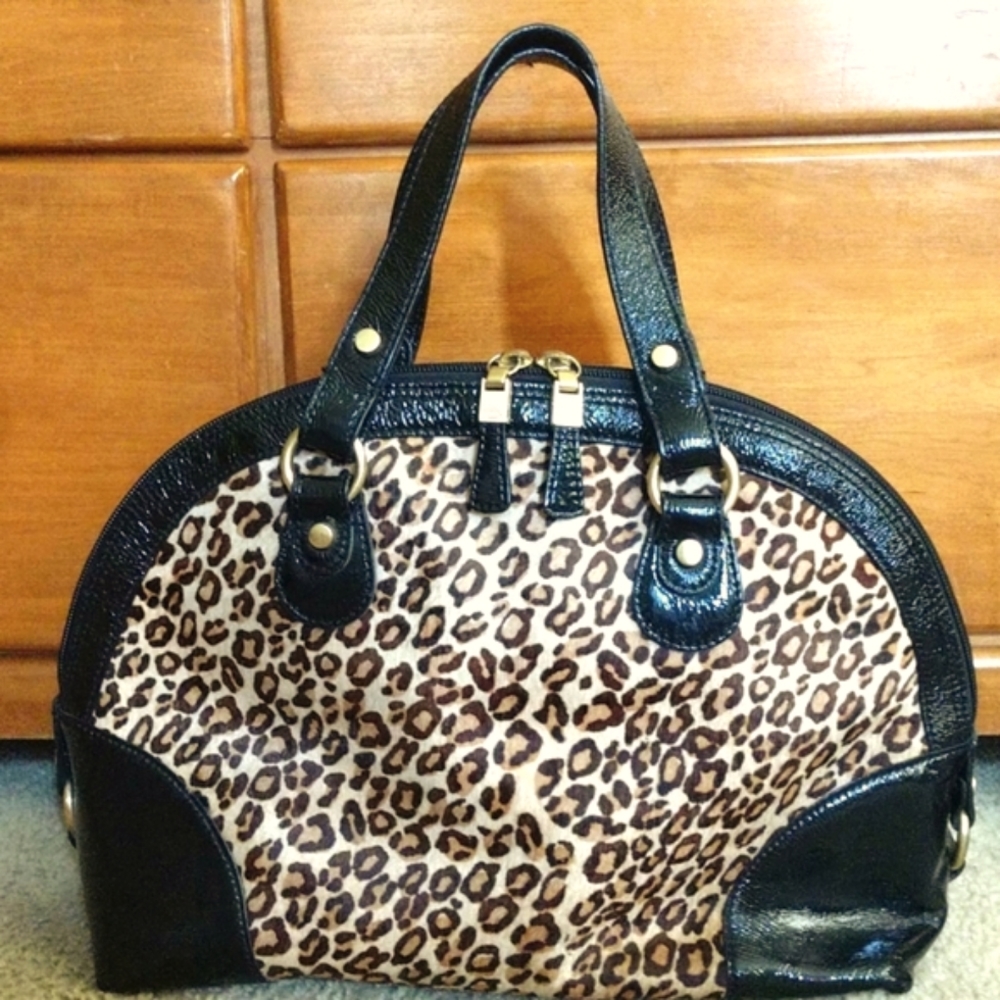 Talbots leopard print patent leather bag - Picture 3 of 14